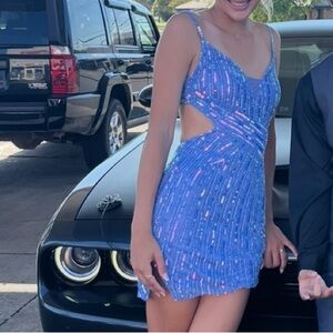 Rachel Allan Vibrant Blue Mini Dress